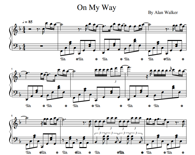 Alan Walker - On My Way sheet music for piano